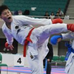 一般男子組手を連覇した片岡大樹選手（帝京大学）
